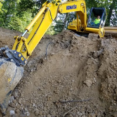 Excavator digging